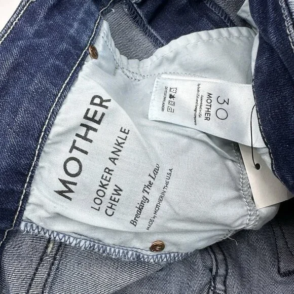Mother Women's The Looker Ankle Chew Breaking The Law Designer Jeans‎ W30-31/L27